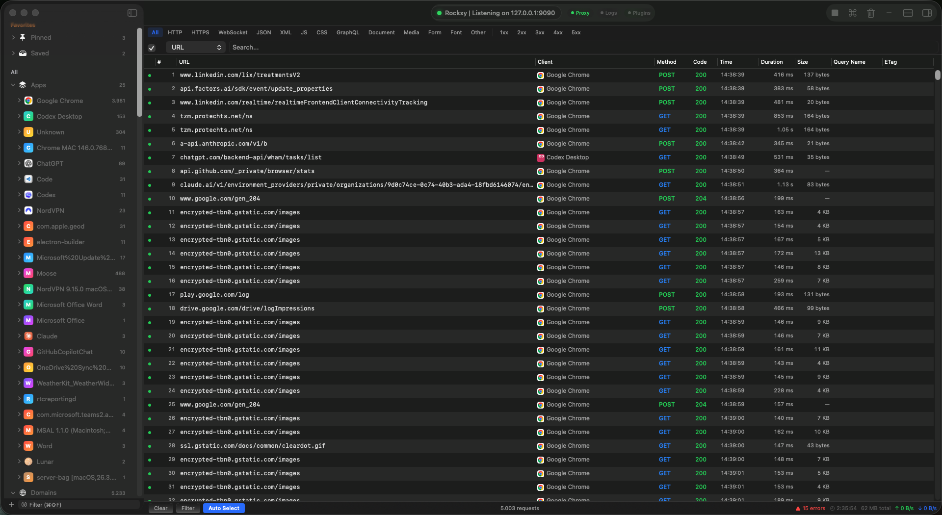 Rockxy App — Netzwerkverkehrs-Inspektor